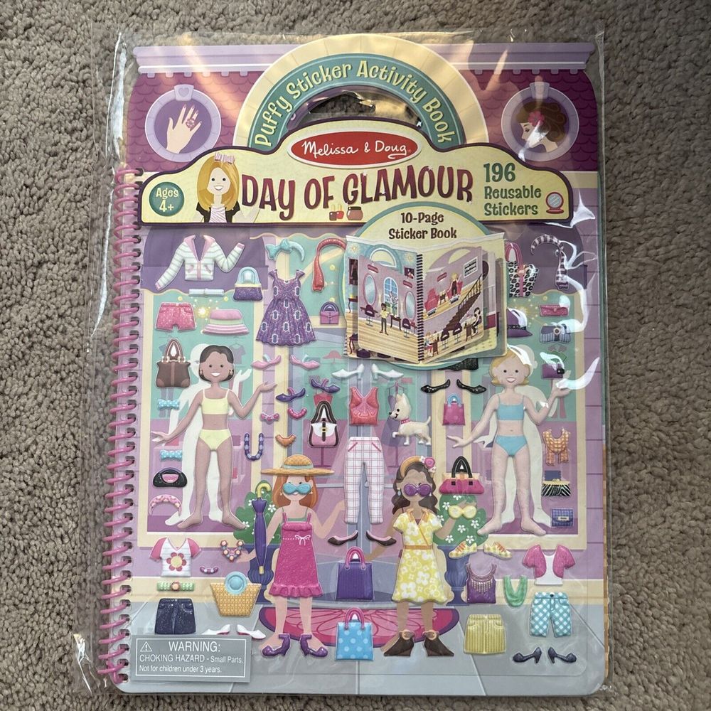Melissa & Doug Day of Glamour Deluxe Puffy Sticker Album